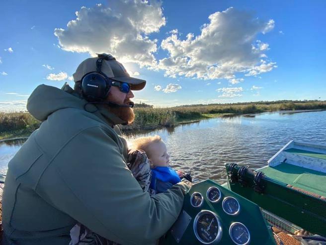 Family Airboat Ride near Daytona Beach, Florida.